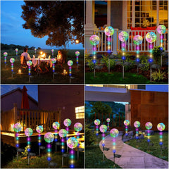 Solar Dandelion Garden Lights, 4 Pack Colourful LED Outdoor Flower Lights