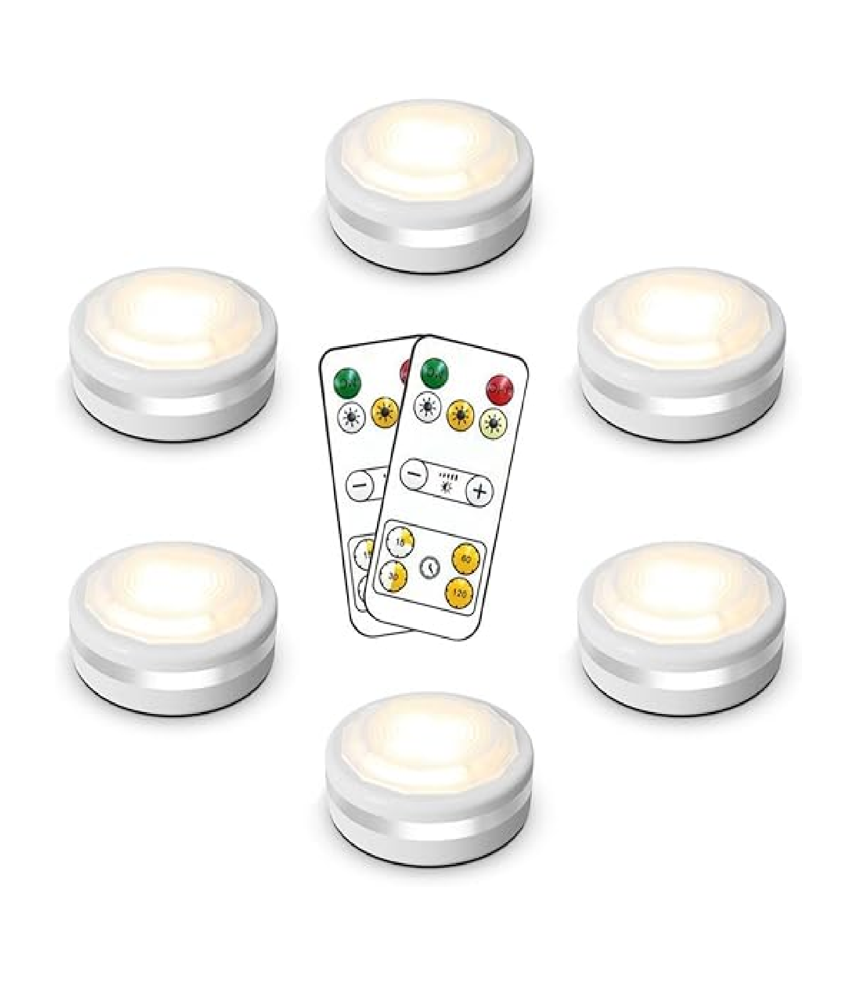 Wireless Battery Puck Lights with Remote – 4000K Natural White