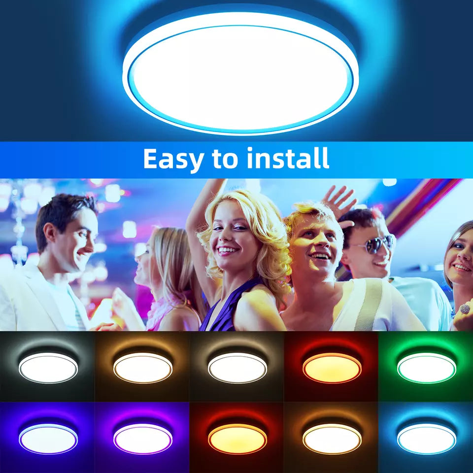 28W RGB LED Round Ceiling Light – Remote Control