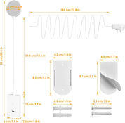 Touch Dimmable LED Wall Reading Lamp, 4 Brightness Levels & Wall Mounted Flexible Bedside Light, Neutral White