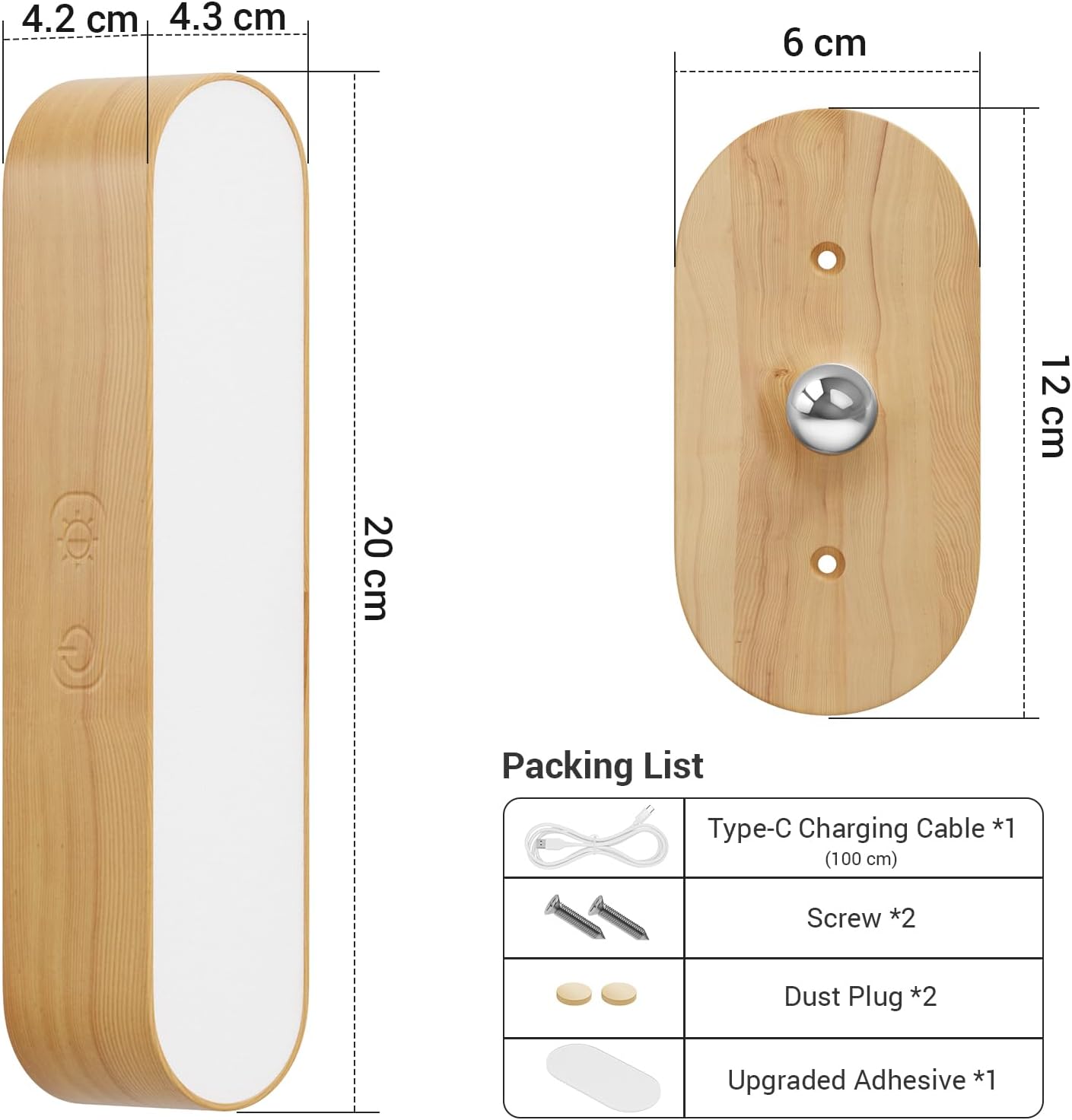 Set of 2 Wireless Wall Sconces