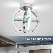 Curved LED Ceiling Light – 22W Cool White, Silver
