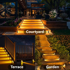 Lakey Sound Solar Step Lights 6 Pack – 10 Color Modes