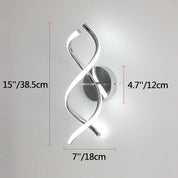 Modern Chrome Spiral LED Wall Lamp – 24W Cool White Light
