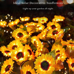 3 Pack Solar Sunflower Garden Lights Waterproof Outdoor