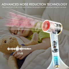 High-Speed 110,000 RPM Ionic Hair Dryer – Low Noise 200M Ion Blow Dryer, Pink