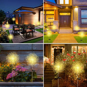 Solar Firework Garden Lights, 2-Pack, 120 LED Warm