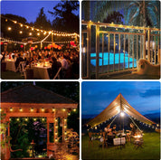 Warm White Solar Garden Lights – 100 LEDs, USB, Waterproof