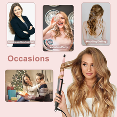 13–25mm Ceramic Hair Curling Wand – Professional Tapered Curler with Glove