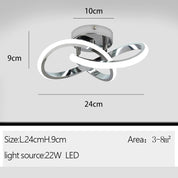 Modern 22W Silver LED Ceiling Light, Cold White