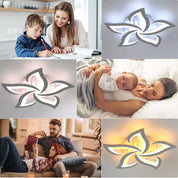 55W LED Ceiling Chandelier with RGB Backlight – Stylish Star Design, Dimmable Remote Control Lighting