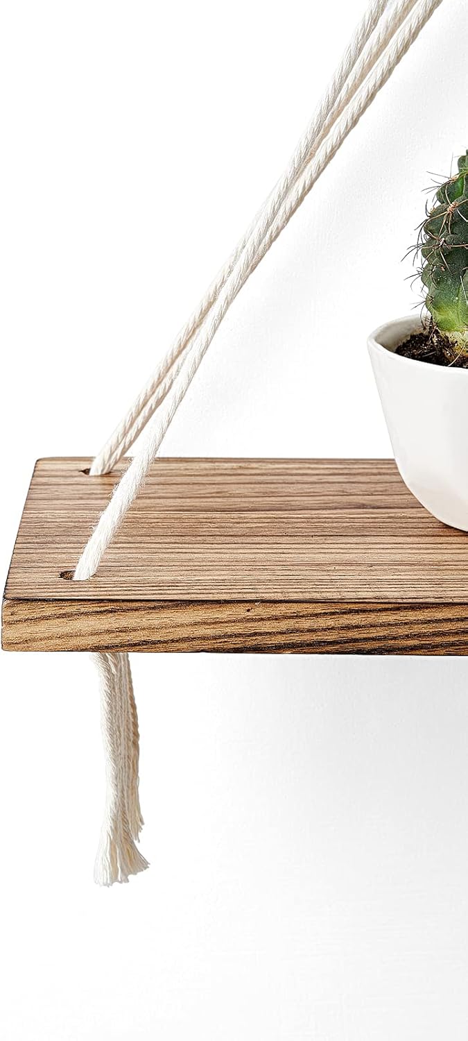 Macrame Hanging Shelves Set of 2 Boho Wall Décor