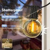 Shatterproof 50Ft LED Outdoor Festoon String Lights