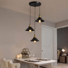 3-Light Vintage Industrial Ceiling Pendant Lamp White