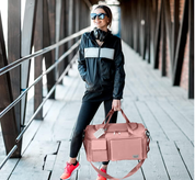 Foldable Duffel Bag – Lightweight Travel, Gym & Weekend Holdall with Wet Pocket, Pink