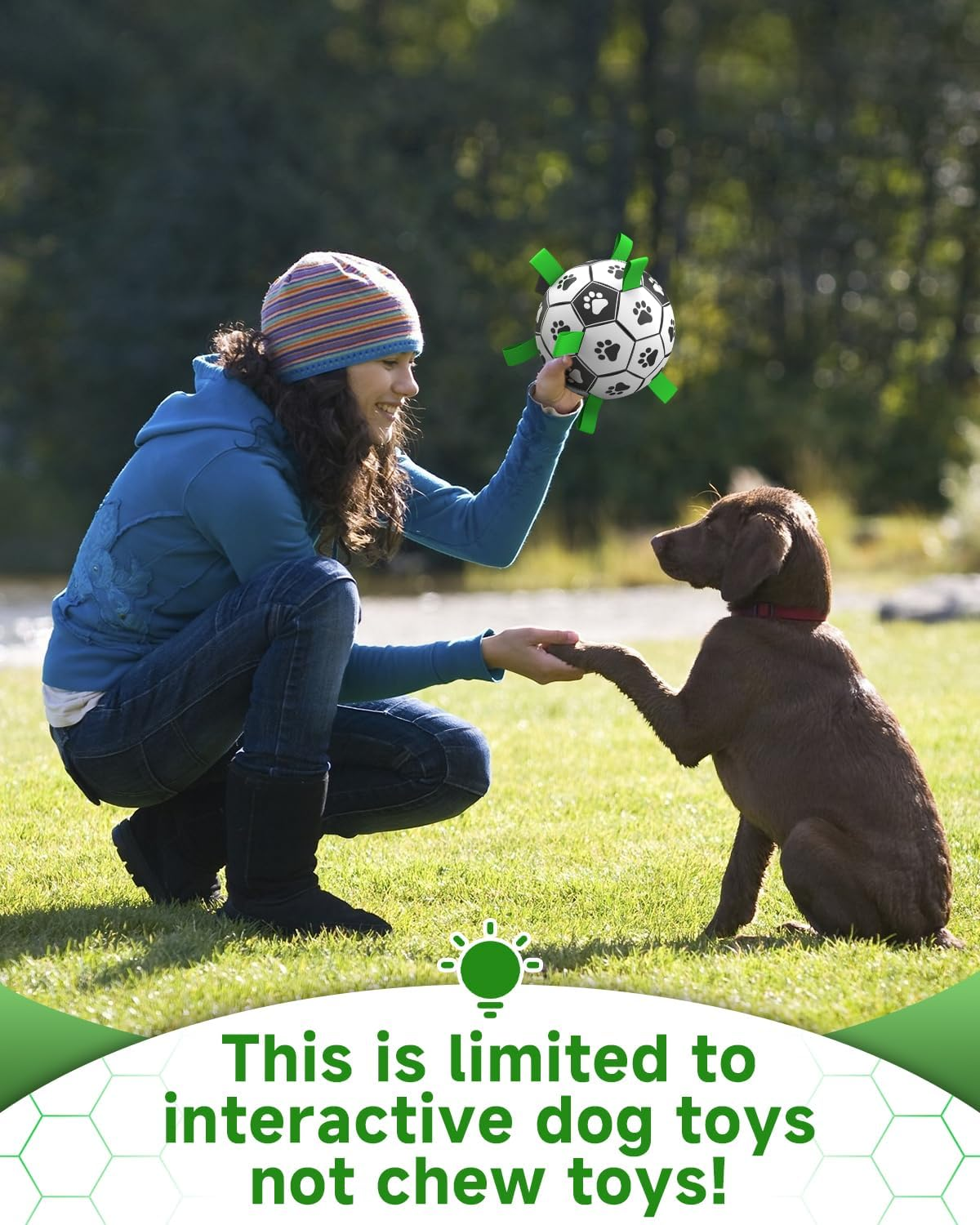 Interactive 6-Inch Dog Football Toy with Webbing, Durable Indoor & Outdoor Ball