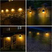 Solar Fence Lights - Warm White (8 Pack) for Garden, Fence, Patio Use