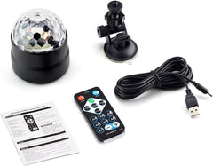 LED Disco Ball Party Lights - Sound Activated, Mini Colors Stage Lights, Strobe Light for Halloween, Christmas