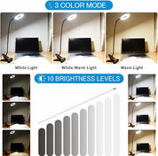 KNAMKY USB Clip-On Desk Lamp with Flexible Neck