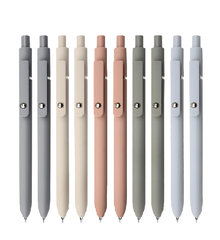 Gel Pens 0.5mm Fine Point | Smooth Black Ink | Retractable Silicone Grip (5 Pcs Morandi)