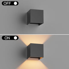 Modern LED Wall Lights Up and Down Wall Lamp Outdoor/Indoor Wall Sconce Lights, Adjustable Beam Angle, Warm White 3000k, Dark Grey