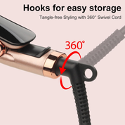 Flat Iron Hair Straightener – Floating Plates, 14 Heat Settings, Dual Voltage, LCD Display