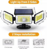 368 LED Solar Motion Sensor Outdoor Wall Light
