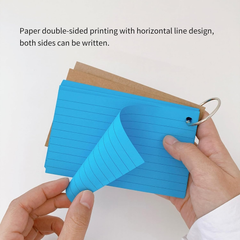 300 PCS Flash Cards 5x3 Inch with 6 Rings – Kraft Paper Revision Note Cards
