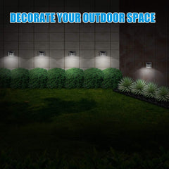 Solar Fence Lights Solar Garden Lights Outdoor LED Lights Solar Powered Wall Light Waterproof for Garden Fence Patio Gate Yard 2 Pack(Cold White)