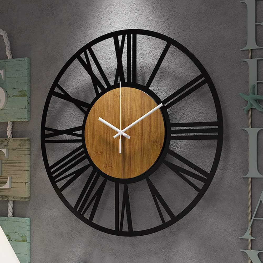 Large Silent Non-Ticking Vintage Wall Clock 14-Inch