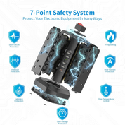 12-Way Tower Extension Lead with 5 USB Ports & USB-C Fast Charger, 5M Cable, 3250W