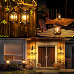 2 Pack Solar Hanging Lanterns – Outdoor Waterproof Garden Lights