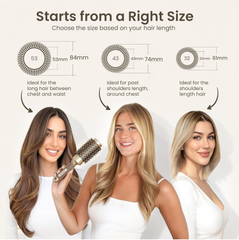 Round Hair Brush – Nano Thermal Ceramic & Ionic Barrel Brush with Boar Bristles for Blow Drying, Styling & Volume