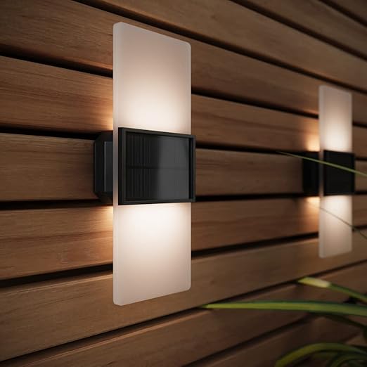 SolarCentre Gemini XL Outdoor Wall Lights, Set of 2, 27cm