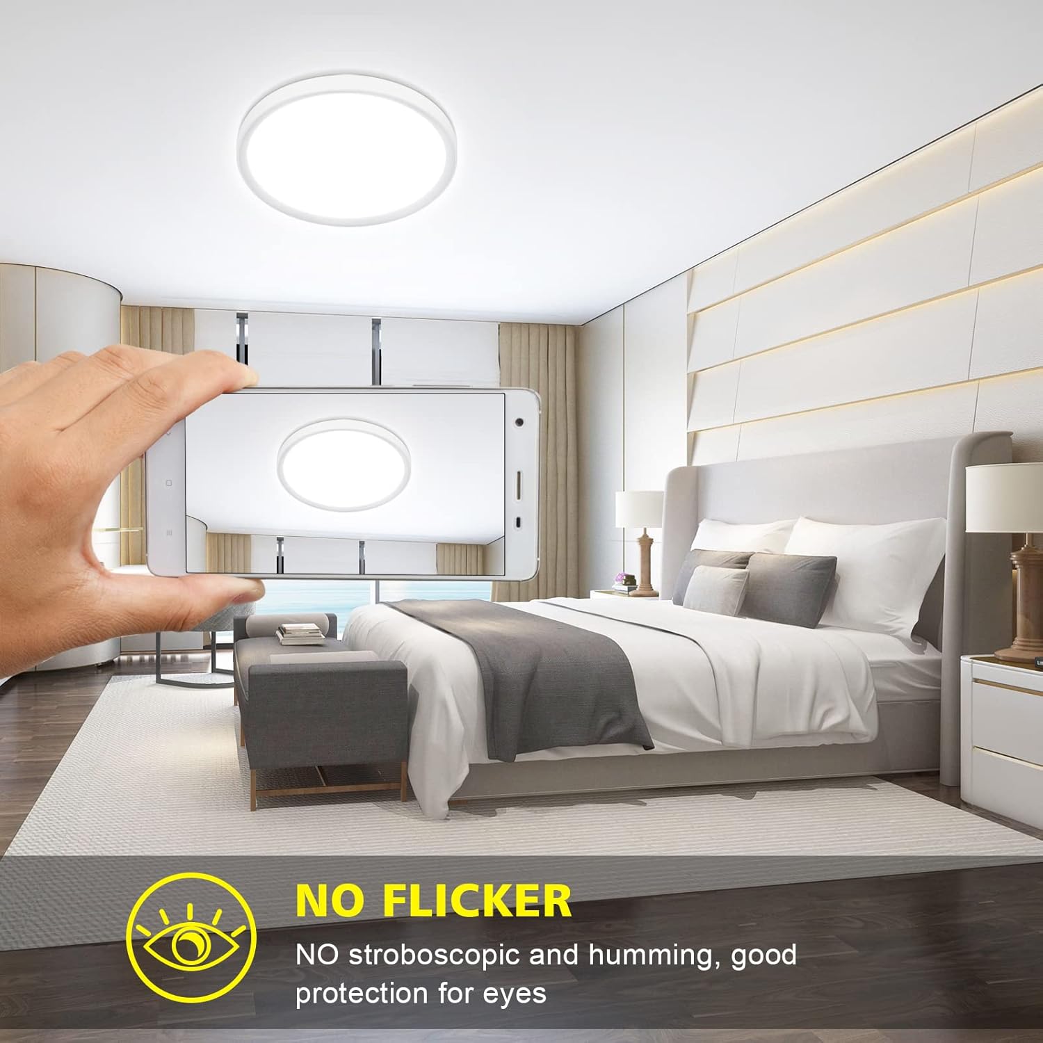 24W LED Ceiling Light – 5000K Daylight, IP44 Waterproof, 2200LM, Ø28.5cm