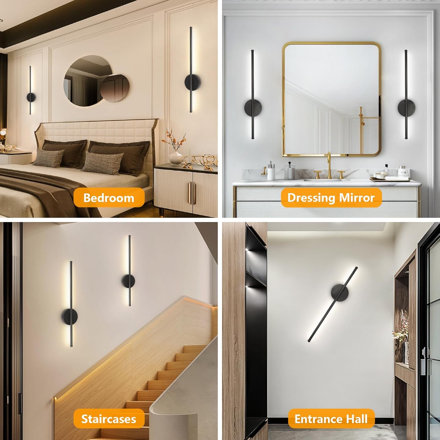 2 Pack Rechargeable Wall Sconce Lights with Remote, Dimmable