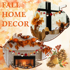 Lights4fun 1.3m Felt Autumn Garland – Cosy Fireplace Banner with Leaves & Mushrooms