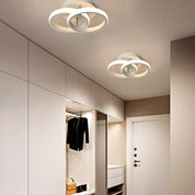 2-Circle LED Ceiling Light – 22W Dimmable White Flush Mount for Corridor, Staircase, Living Room & Office