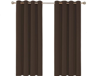 Red Thermal Blackout Curtains 46x90" – Eyelet Insulated Drapes with Tiebacks, 2 Panels