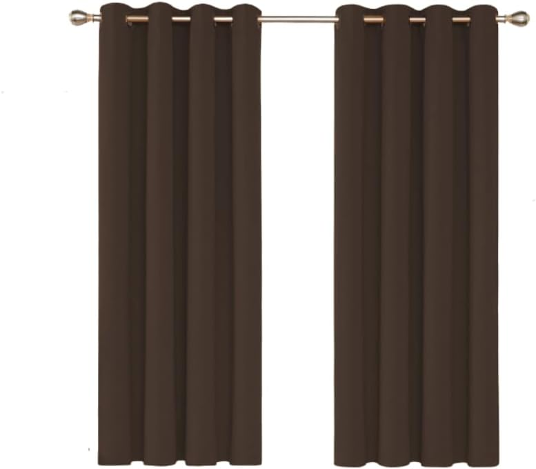 Red Thermal Blackout Curtains 46x90" – Eyelet Insulated Drapes with Tiebacks, 2 Panels