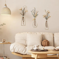 3 Pcs Metal Flower Wall Art Rustic Boho Décor Set