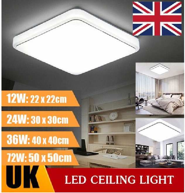 LED Ceiling Panel Light 12W-72W Modern Square Lamp