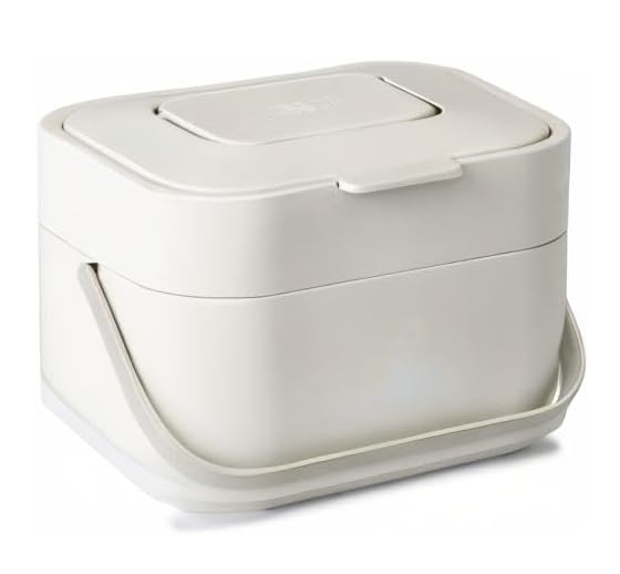 Joseph Joseph Stack 4L Kitchen Compost Caddy – Odour-Control Food Waste Bin, Stone