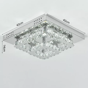 Modern Square Crystal LED Ceiling Light – Elegant Chrome Chandelier for Living Room, Bedroom & More