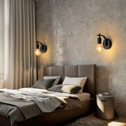 Black Industrial Wall Lights, Vintage E27 Sconce Set