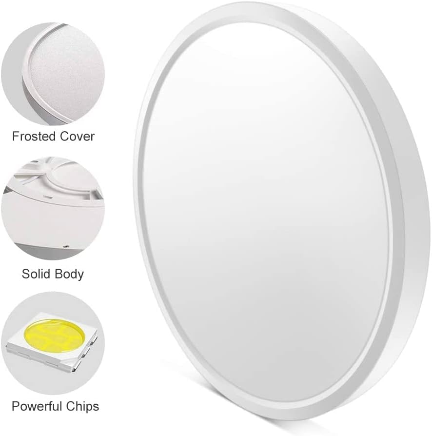 12" LED Ceiling Light – Ultra-Thin 24W Flush Mount, 2-Pack