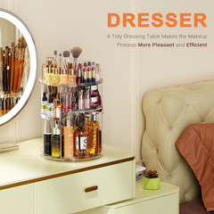 9-Tier Rotating Makeup Organizer, 360° Adjustable Large Capacity Cosmetic Stand