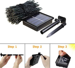 2 Pack Solar Christmas Fairy Lights 200 LED Outdoor