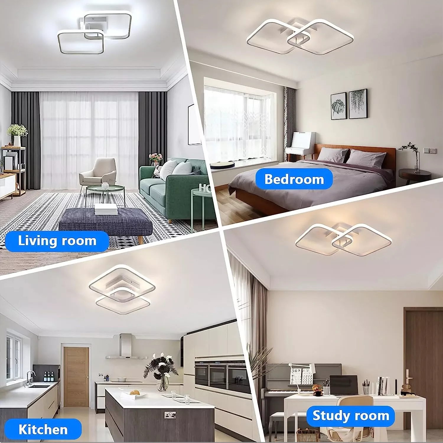 50W Dimmable LED Ceiling Light with Remote Control – Modern Pendant Lamp for Living Room – 60cm, Adjustable Brightness & Color Temperature