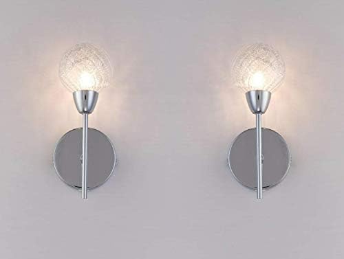 Modern Chrome Wall Lights Set with On/Off Switch